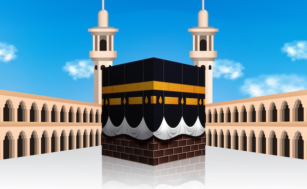 Premium Vector | Hajj mabrour islamic event pilgrimage to mecca, saudi  arabia. kaaba building. eid al adha mubarak.