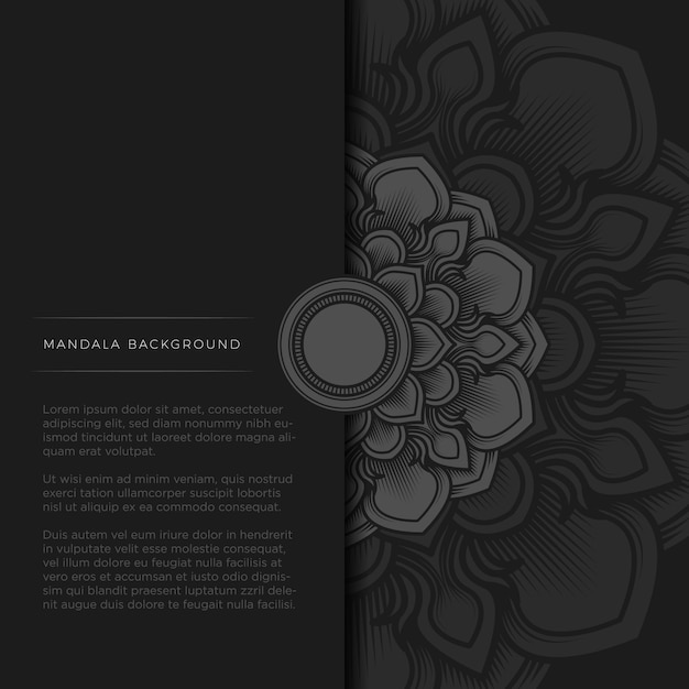 Download Half mandala on black background Vector | Premium Download