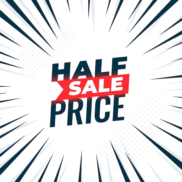 Download Free Half Price Sale Banner With Zoom Lines Free Vector Use our free logo maker to create a logo and build your brand. Put your logo on business cards, promotional products, or your website for brand visibility.