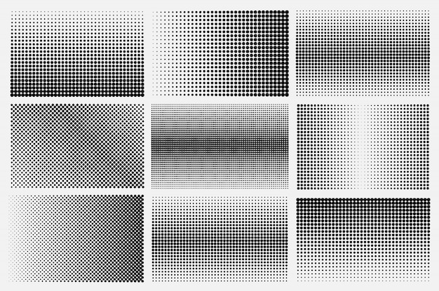 Halftone backgrounds set | Premium Vector