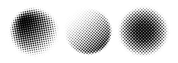 Premium Vector | Halftone circles set isolated on white