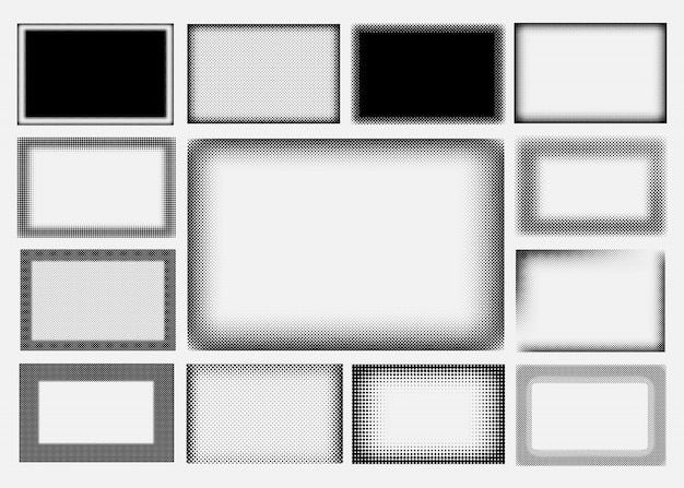 Premium Vector | Halftone frames set