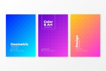 Free Vector | Halftone gradient cover collection