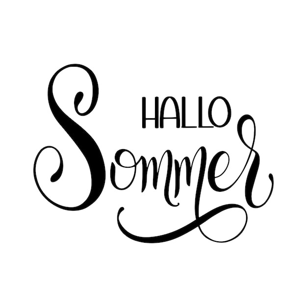 Premium Vector Hallo sommer. hello summer lettering on german