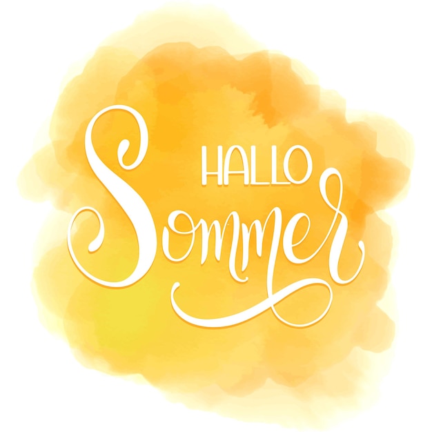 Premium Vector Hallo sommer. hello summer lettering on german