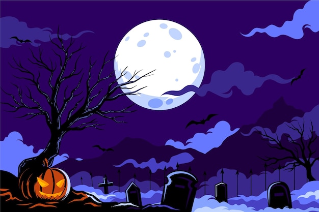 Premium Vector | Halloween background flat design