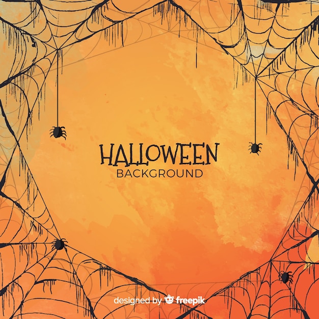 Download Premium Vector Halloween Background In Watercolor Style