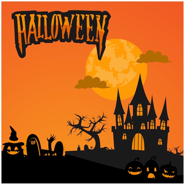 Download Halloween banner background template | Premium Vector