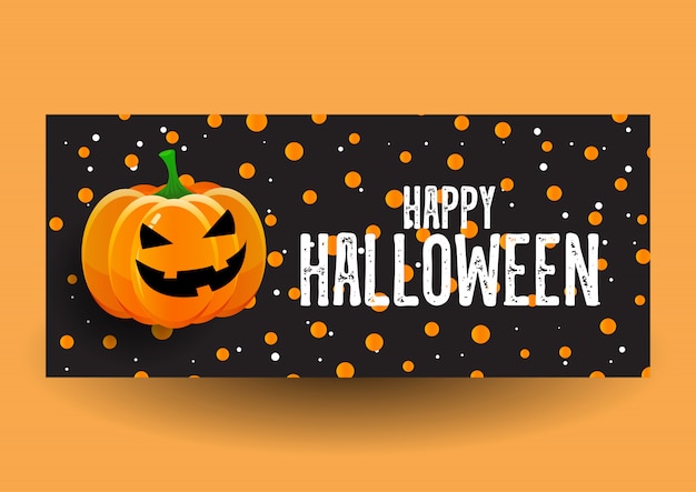 Free Vector | Halloween banner design with pumpkin