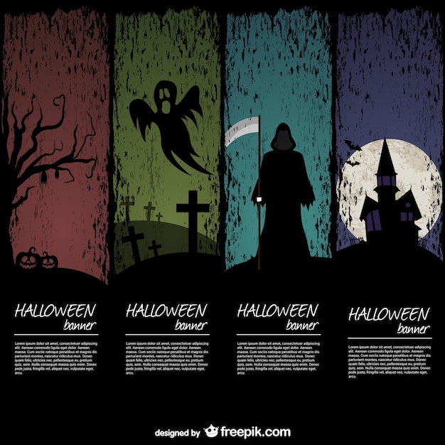 Halloween banner templates pack