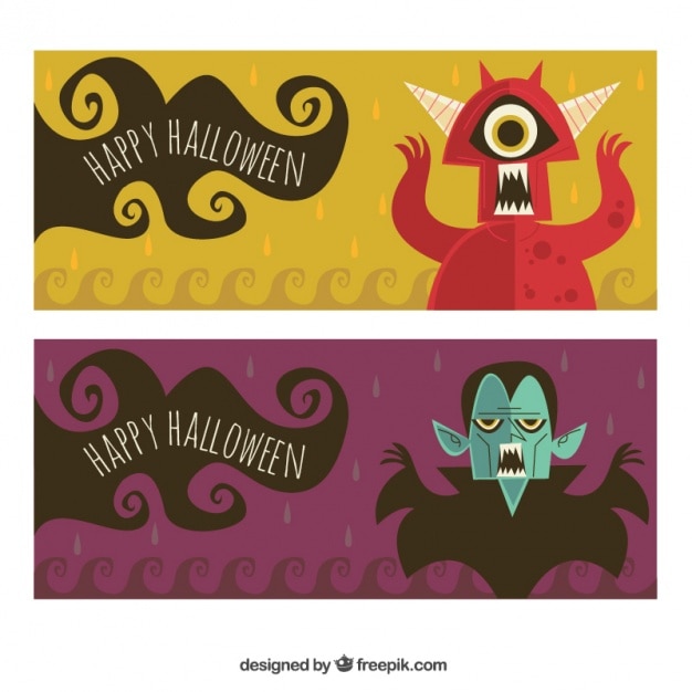 Download Halloween banners with enjoyable monster and vampire ...