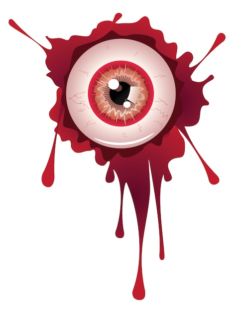 Premium Vector | Halloween bloody eyeball