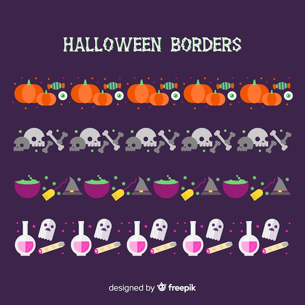 Download Halloween border set | Free Vector