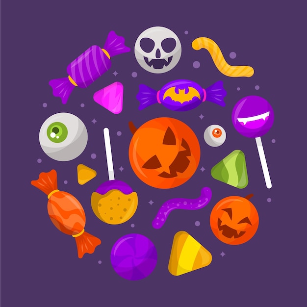 Download Halloween candy pack | Free Vector