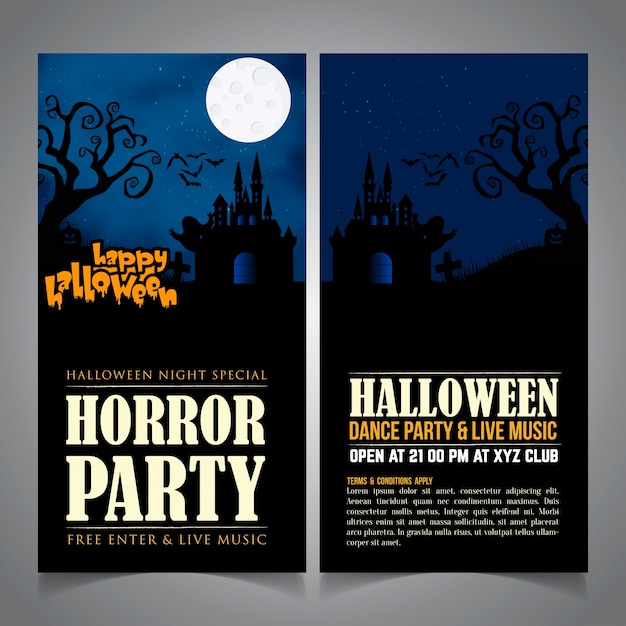Premium Vector | Halloween card invitation.halloween card poster ...