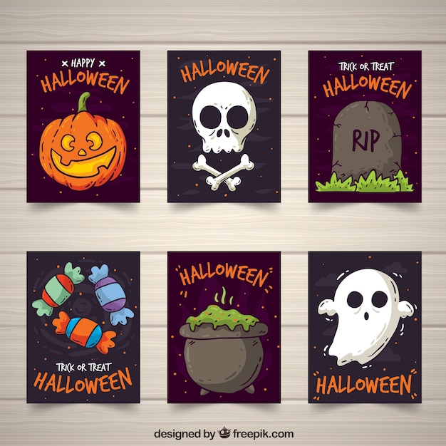 Free Vector Halloween Cards Collection