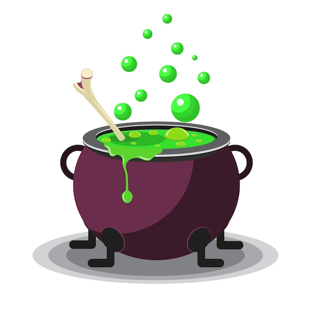 Premium Vector | Halloween cauldron vector illustration.