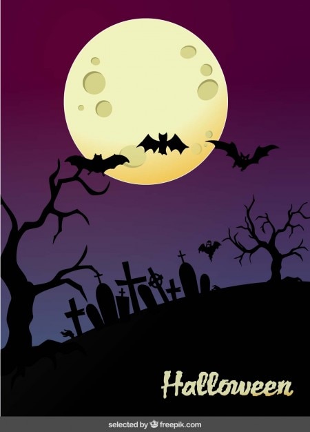 Halloween cementery landscape | Free Vector