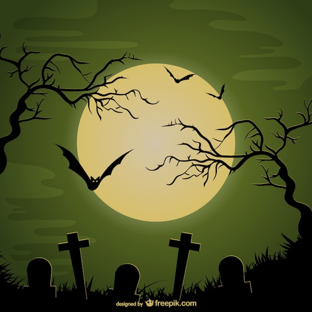 Halloween cemetery background