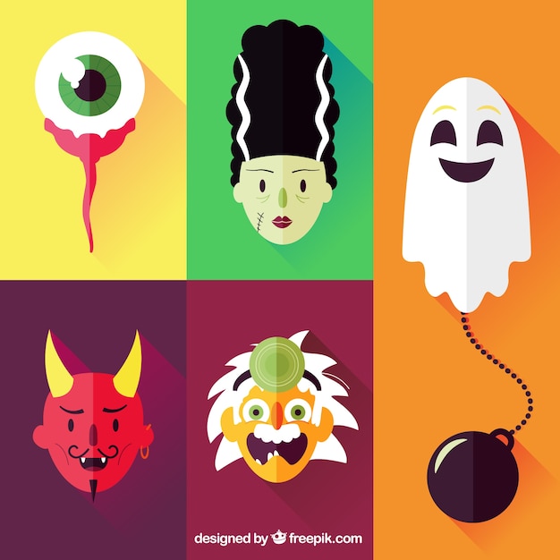 Download Free Vector | Halloween characters collection