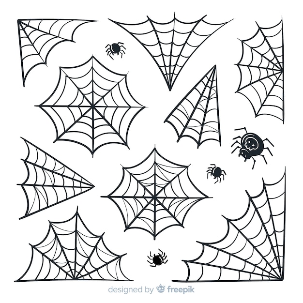 Premium Vector | Halloween cobweb pack