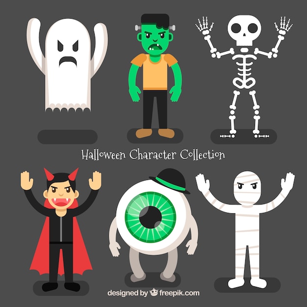 Halloween collection of angry characters