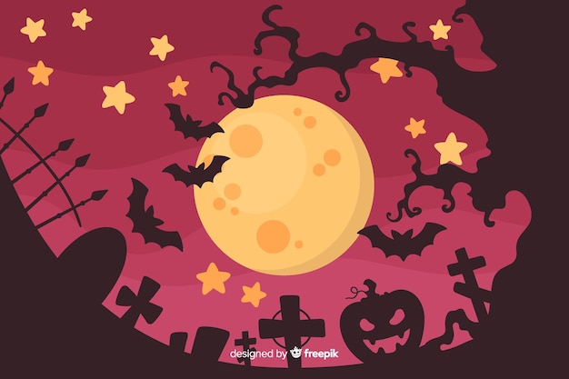 Free Vector | Halloween concept with flat design background