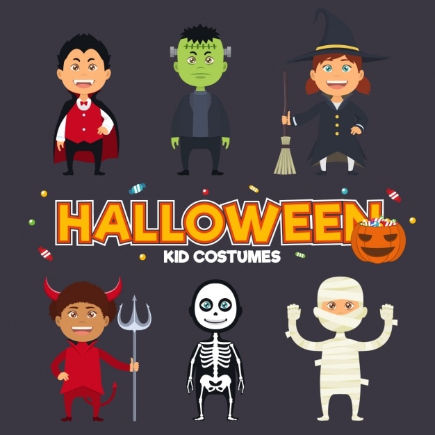 Free Vector Halloween costumes set