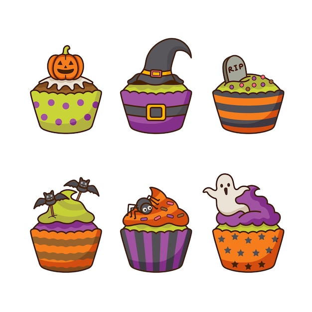 Premium Vector Halloween Cupcake Illustration
