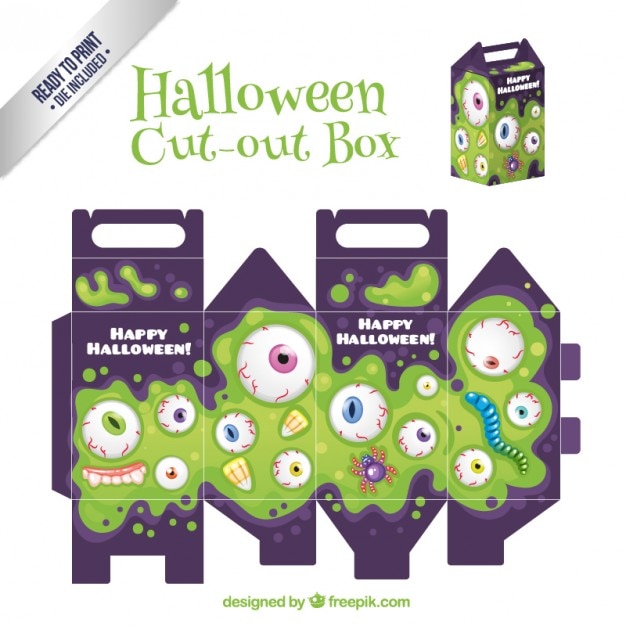  Halloween  cut  ot box  Vector Free Download