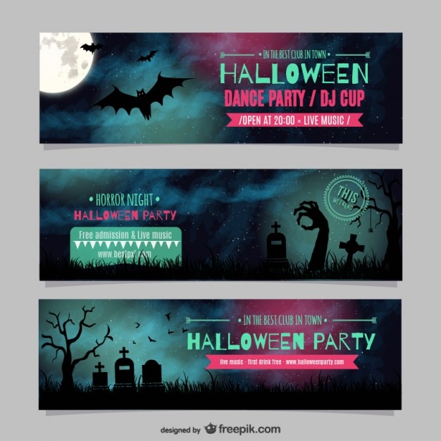 Free Halloween resource pack! 1. Halloween-dance-party-banner-templates_23-2147497728