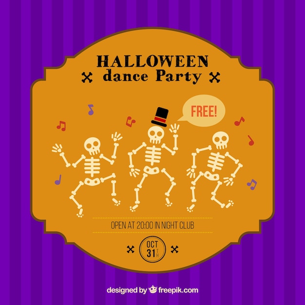 Free Vector | Halloween dance party poster