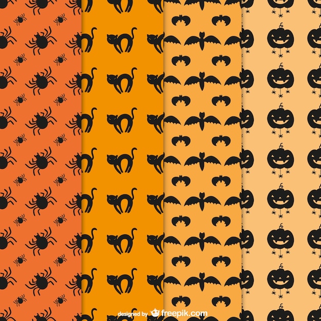 Free Vector | Halloween editable patterns pack