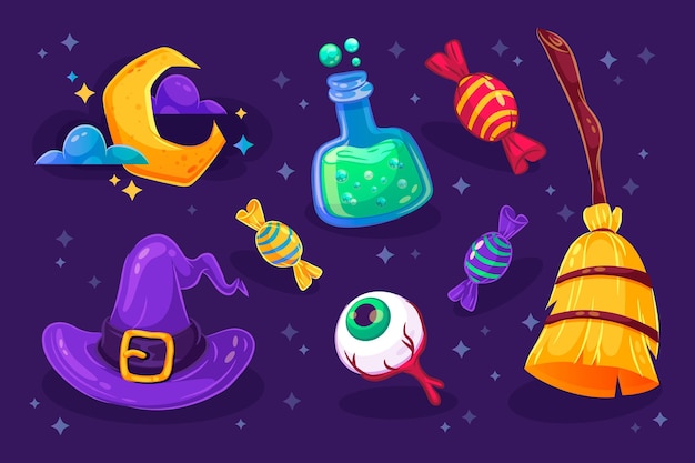 Free Vector | Halloween element pack