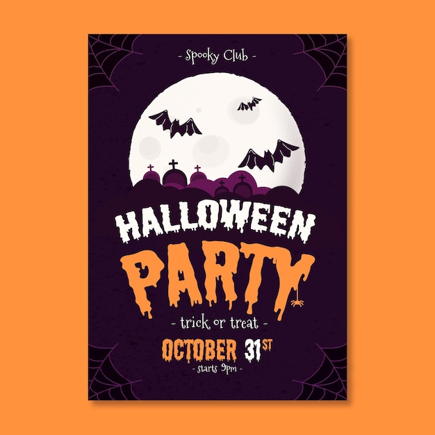 Free Vector | Halloween festival party poster