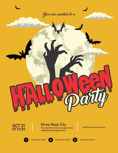 Premium Vector | Halloween flyer