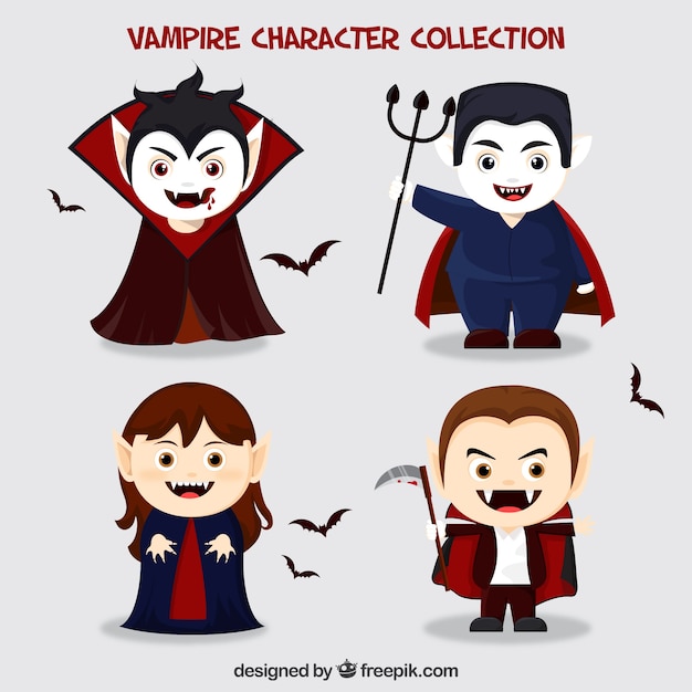 Halloween fun vampire pack | Free Vector