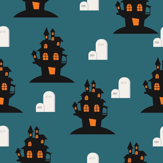 Halloween geometric pattern collection in flat design Premium Vector