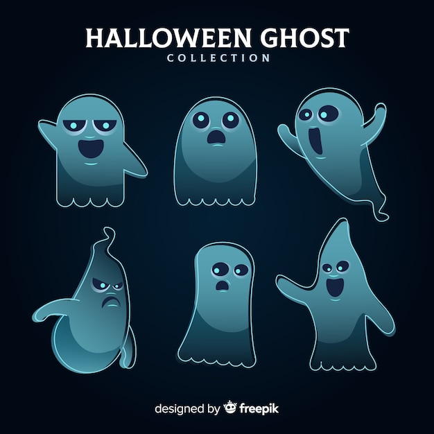 Free Vector | Halloween ghosts collection in different poses