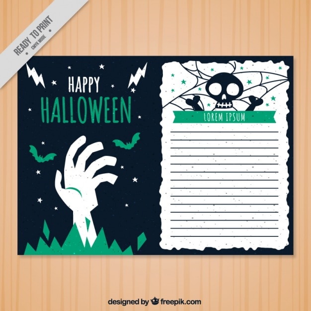 Free Vector Halloween greeting card template