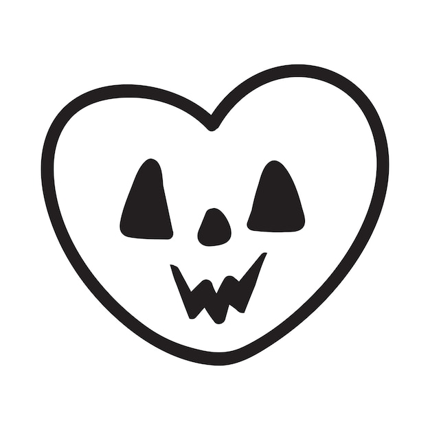 Premium Vector | Halloween heart. vector concept in doodle and sketch