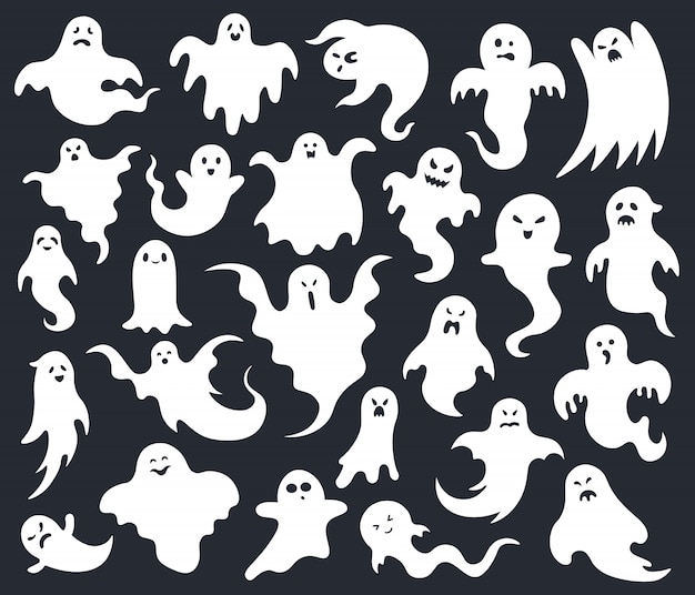 Premium Vector Halloween Horror Ghost Spooky Scary Ghosts Ghost Funny Cute Character