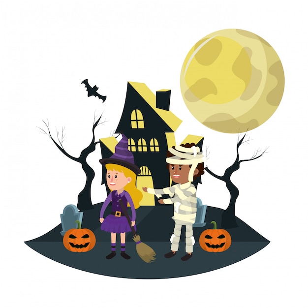 Premium Vector | Halloween kids cartoons