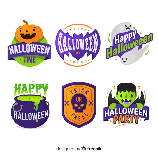 Free Vector | Halloween label collection