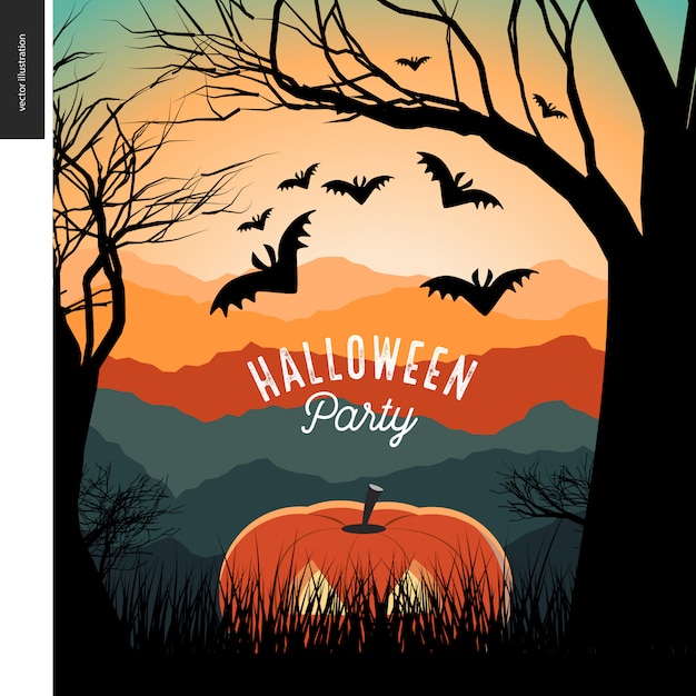 Premium Vector | Halloween Landscape