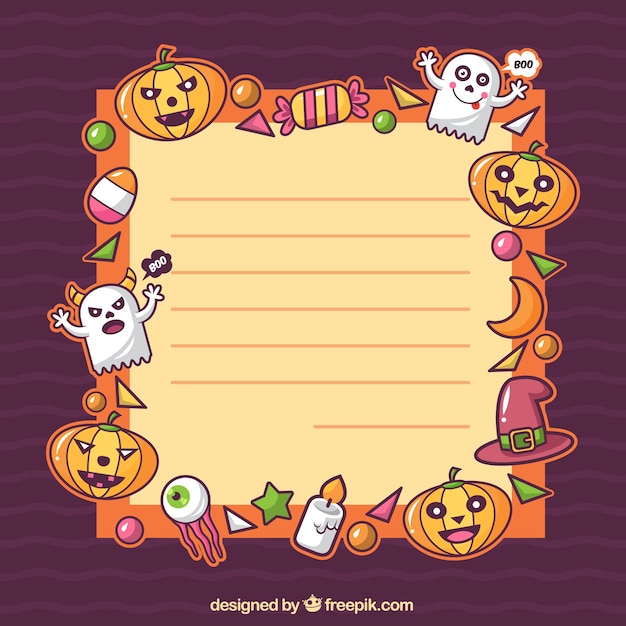 halloween-letter-with-elements-in-flat-design-free-vector