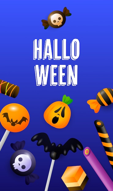 Download Halloween lettering with lollipops, candy sticks and ...