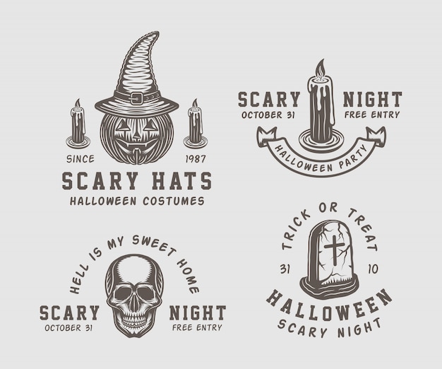 Download Free Halloween Logo Set Premium Vector Use our free logo maker to create a logo and build your brand. Put your logo on business cards, promotional products, or your website for brand visibility.