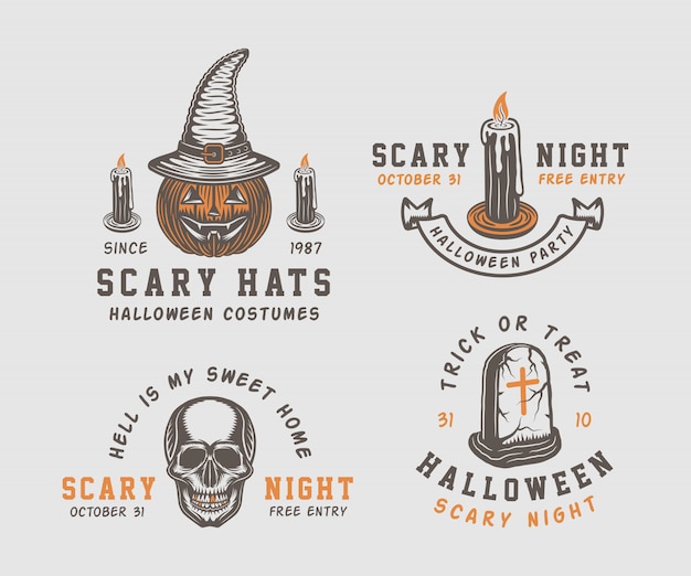 Download Free Halloween Logo Premium Vector Use our free logo maker to create a logo and build your brand. Put your logo on business cards, promotional products, or your website for brand visibility.