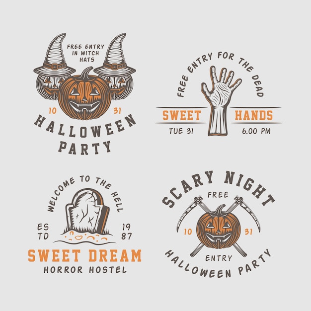 Download Free Halloween Logos Emblems Premium Vector Use our free logo maker to create a logo and build your brand. Put your logo on business cards, promotional products, or your website for brand visibility.